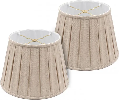 Miniatura 20 de Royal Designs, Inc. Empire English Pleat Lamp Shade, BSO-724-14BG, 10 x 14.5 x 10, Beige