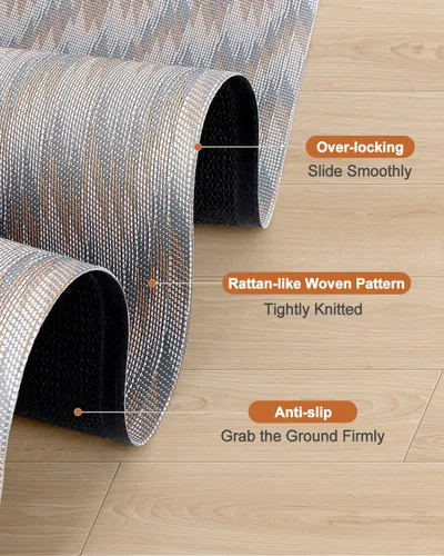 Miniatura 9 de Blvornl Tapete grande para silla de oficina para suelo de madera dura, tapete para silla con ruedas para madera dura, protector de suelo duro Gris