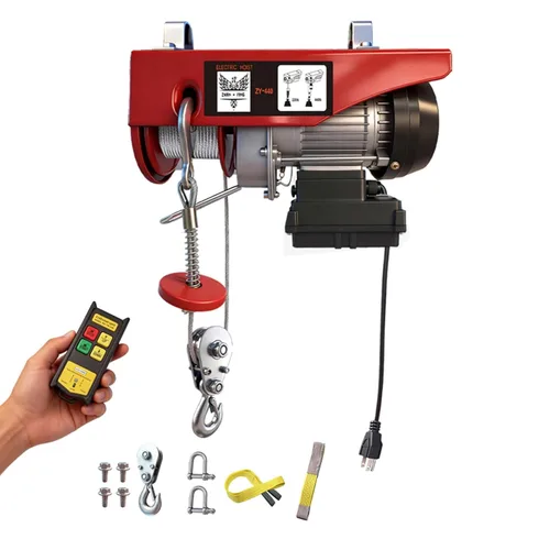 Miniatura 15 de Polipasto eléctrico, cabrestante eléctrico de 880 libras con control remoto inalámbrico, polipasto eléctrico de 110 V con control remoto, motor