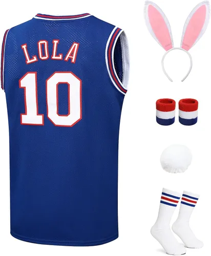 Jersey de baloncesto para hombre, Lola#10 Bugs#1 camisetas de película espacial de los años 90 para HalloweenNavidad, deportes, hip hop, fiesta,