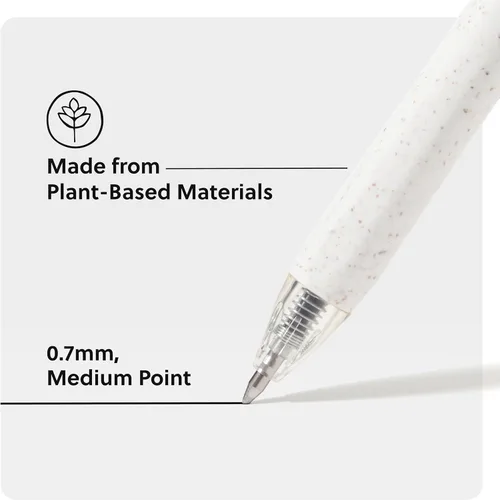 Miniatura 3 de Bolígrafos de gel U Brands U-Eco reciclados, juego de 4, con motas en tonos pastel, punta media (0.7 mm), tinta negra