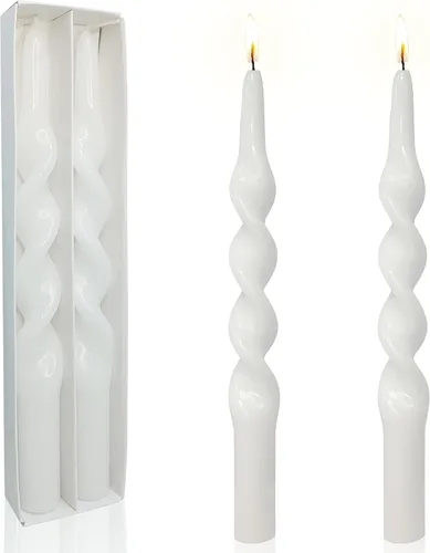 Miniatura 24 de Pink Candlesticks - Juego de 2 velas cónicas en espiral, sin perfume, de 10 pulgadas de largo, velas cónicas sin perfume para decoración del hogar