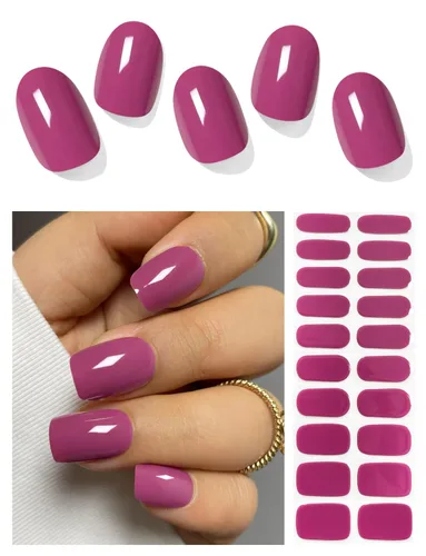 Miniatura 18 de AutyaMee Tiras de uñas de gel semicuradas (limón fresco), 20 unidades de envolturas de uñas de gel, calcomanías, calidad de salón, arándano, verano