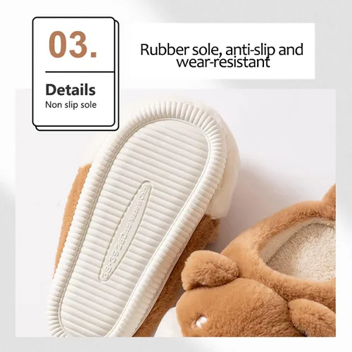 Miniatura 4 de RAGEFIVE Lindas pantuflas de vaca para mujeres y niñas, pantuflas de algodón de felpa mullida para el hogar, para interiores y exteriores