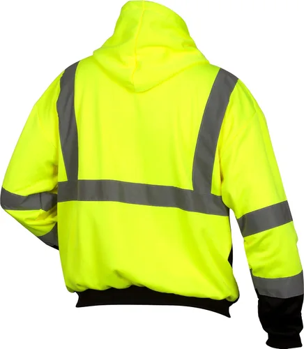 Miniatura 3 de Pyramex RSZH32 Series Sudaderas Hi Vis Lime Zipper Sudadera con parte inferior negra