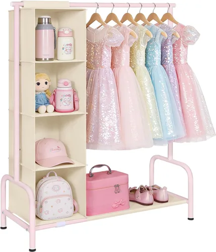 Miniatura 8 de Univivi Perchero para Ropa de Niños con Organizador Colgante, Almacenamiento de Vestidor Infantil para Colgar Ropa, Armario Guardarropa para Niños