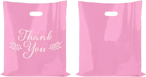 Miniatura 8 de Houseables Bolsas de agradecimiento, bolsas de mercancía, con asas, plástico, para compras, venta al por menor, regalo, pequeñas empresas, boutique