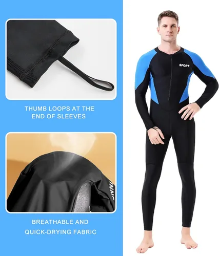 Miniatura 5 de Traje de neopreno para buceo para mujeres y hombres, traje de baño del cuerpo completo, traje de baño delgado, protección UV de una pieza, secado