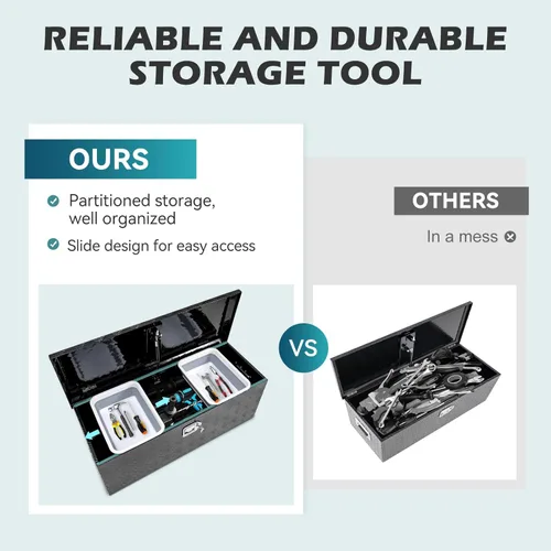 Miniatura 4 de Caja de herramientas de aluminio de 39 pulgadas de largo x 15 pulgadas de ancho x 14 pulgadas de alto, cajas de herramientas resistentes con 2