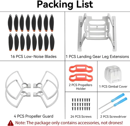Miniatura 2 de Mini 4K/Mini 2 SE/Mini SE Hélices: con protector de hélice, extensión de pata de tren de aterrizaje, soporte de hélice, cubierta de estabilizador