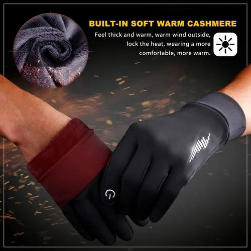 Miniatura 5 de SIMARI - Guantes de invierno para hombres y mujeres para pantalla táctil guantes de invierno guantes de trabajo para correr conducir montar