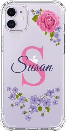 Miniatura 7 de Funda Transparente de Cristal con Nombre Personalizado e Inicial, Compatible con iPhone 16 Pro Max 15 Plus 14 13 12 11 Xs Max XR 8 7 6 Plus 11 Mini
