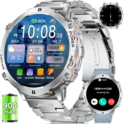 Miniatura 14 de Relojes inteligentes LIGE para hombres con batería de 900mAh (60+ horas de espera), pantalla AMOLED de 1.73" con Bluetooth, modo de llamada, más