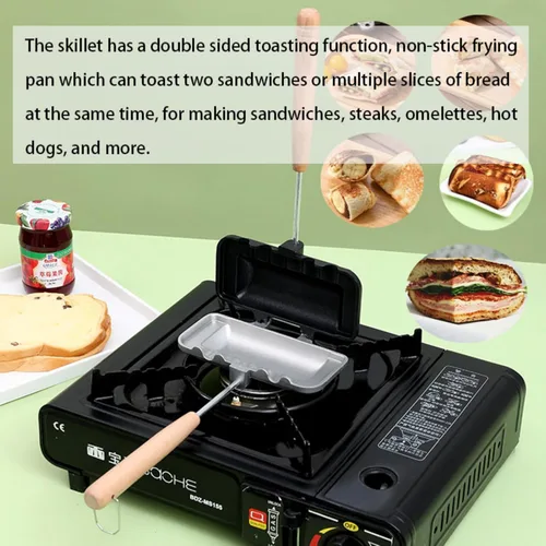 Miniatura 2 de Sartén para sándwich, disco de aluminio para hornear, sartén abatible adecuada para queso a la parrilla, panqueques, tortillas, perros calientes