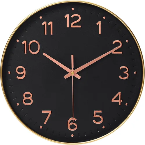 MEIRED Reloj de pared de 12 pulgadas, silencioso sin tictac, funciona con pilas, reloj de pared redondo moderno y simple estilo decorativo para el
