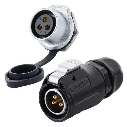 Miniatura 16 de CNLINKO Serie LP20 Conector Impermeable, Conector de Potencia IP68 4 pines 20A 500V M20 Conector LED, Aprobado UL CE Rohs (4 pines)