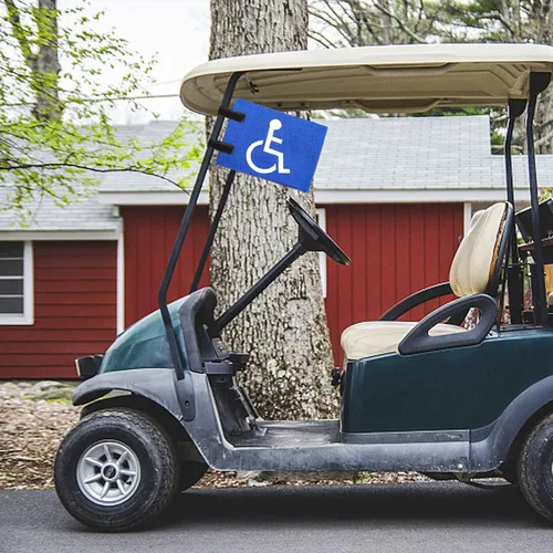 Miniatura 5 de Bandera de carrito de golf con correas, fácil de instalar, banderas para discapacitados para carrito de golf, bandera unisex para discapacitados