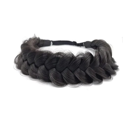 Miniatura 26 de Diadema trenzada, 2 hebras, clásica, gruesa, trenzada, ancha, elástica, de calidad, sintética, trenzada, para mujeres y niñas, estilo bohemio, 2.42