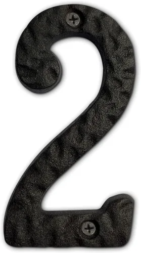 Miniatura 13 de Números de dirección de casa de 4 pulgadas de altura, número de casa de hierro fundido, acabado negro inoxidable, número 1