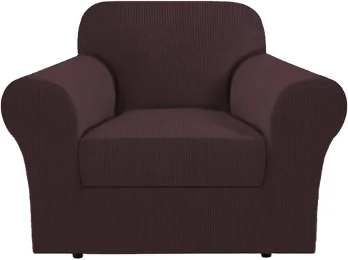 Miniatura 32 de H.VERSAILTEX Funda de Sofá de Alta Elasticidad de 2 Piezas Fundas de Sofá Elegante Funda/Protector de Muebles Suave con Tela de Patrón a Cuadros