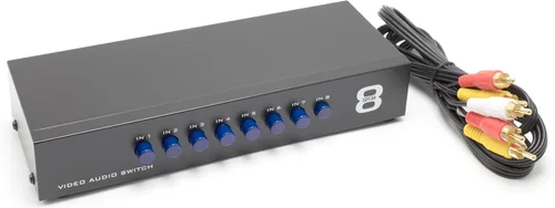 THE CIMPLE CO Kit de conmutador RCA de 2 vías, caja de interruptores A/V de 2 entradas/1 salida para video y audio compuestos, divisor e interruptor
