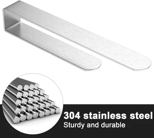Miniatura 6 de HUFEEOH Soporte de Toalla de Mano, Barra de Toalla Autoadhesiva Soporte de Toalla para Gabinete de Cocina, Soporte de Toalla de Baño de Acero Plata