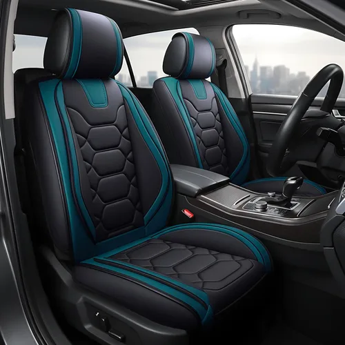 Miniatura 14 de OASIS AUTO Fundas para Asientos Delanteros de Automóvil, Fundas de Asiento Impermeables de Cuero Sintético para Automóviles Ajuste Universal