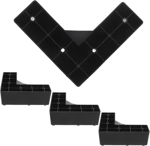 Miniatura 10 de NUOBESTY Patas de muebles en forma de L, paquete de 4 con tornillos de 5.90 x 5.90 x 2.95 pulgadas, pies de soporte de plástico para sofá, cama