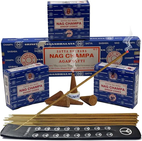 Miniatura 8 de Nag Champa - Varillas de incienso y cono de incienso Nagchampa, paquete variado de varillas de incienso Insence Insense Insiensos