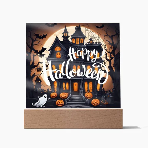 Miniatura 12 de Lámpara de Halloween espeluznante con decoración de luz nocturna con temática de araña y esqueleto, escena de castillo fantasma para una experiencia