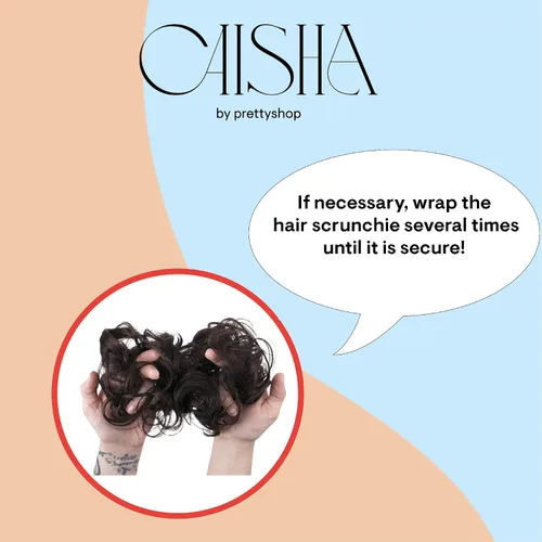 Miniatura 10 de CAISHA Postizo Grande Scrunchy Recogido Peinado Nupcial Rizado Moño Despeinado Marrón Chocolate Oscuro G2E