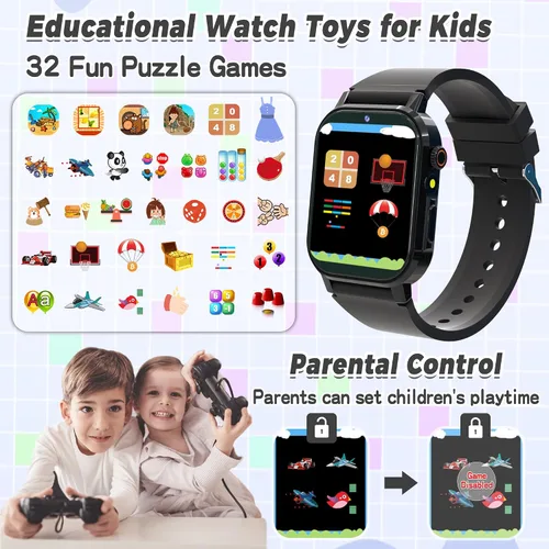 Miniatura 5 de Reloj Inteligente para Niños Varones, Reloj Inteligente de Juegos para Niños con 32 Juegos Pantalla Táctil HD Cámara de Video Reproductor de Música