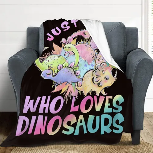 Miniatura 4 de Manta con texto en inglés «Just A Girl Who Loves Dinosaurs», bonita manta decorativa de dinosaurios, regalos para niñas, súper cálida, suave y Solo