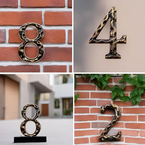 Miniatura 5 de Números y letras de casa de 5.5 pulgadas, número de dirección de casa de metal de hierro fundido altamente visible para buzón de oficina de calle