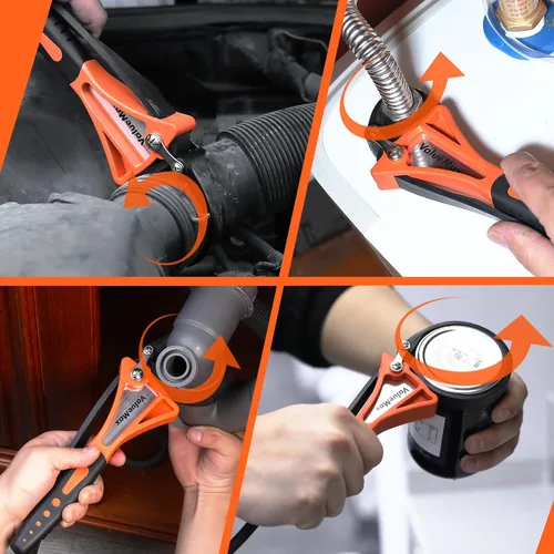 Miniatura 6 de ValueMax Juego de llaves de correa de 2 piezas, llave de filtro de aceite ajustable con diámetro máximo de 4 pulgadas (pequeño) y 6 pulgadas Naranja