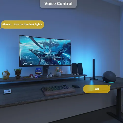 Miniatura 3 de LAMPAOUS Barras de luz LED inteligentes, funcionan con Alexa y Google Assistant, retroiluminación RGBCW WiFi TV con modos de escena y música