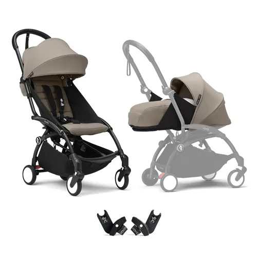 Miniatura 9 de YOYO3 Cochecito de recién nacido a niño pequeño: incluye marco negro, paquete de 6 colores negro, paquete negro 0+ recién nacido y adaptadores