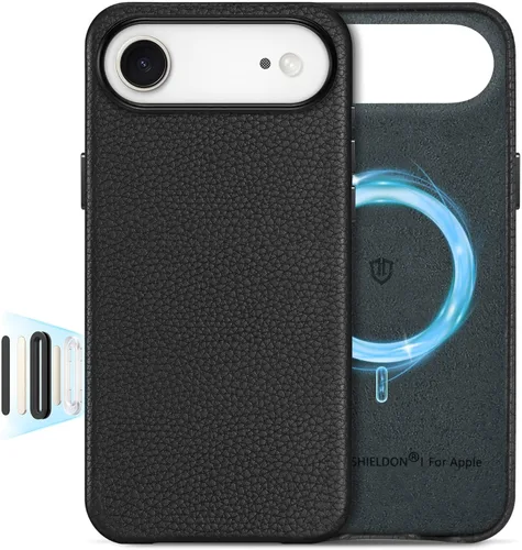Miniatura 36 de SHIELDON Funda de cuero genuino para iPhone 17 Pro Max de 6.9 pulgadas 2025, [botón de la cámara actualizado], compatible con Magsafe, carga Azul