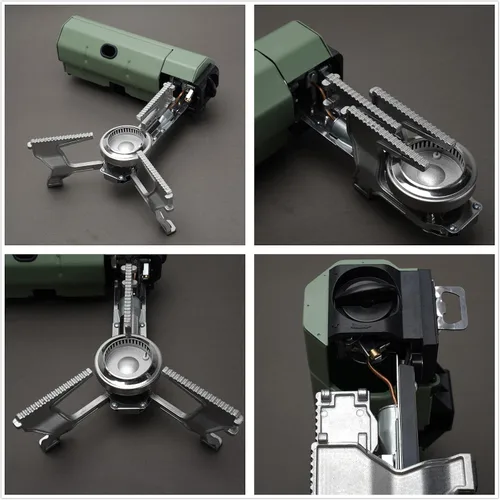 Miniatura 2 de Estufa de camping plegable con bolsa de almacenamiento, estufa de butano portátil con abridor de botellas, estufa de gas para picnic, excursionismo