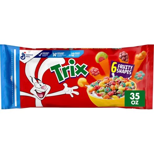 Miniatura 17 de Trix Cereal de desayuno afrutado, 6 formas afrutadas, grano entero, tamaño familiar, 16.1 onzas