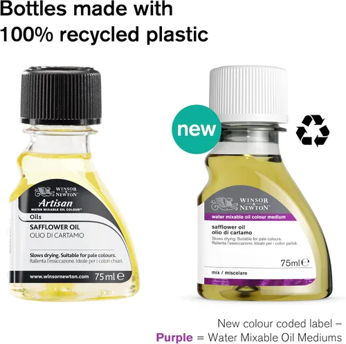 Miniatura 3 de Winsor & Newton Artisan aceite de secado rápido, soluble en agua, para artesanos, botella de 75 ml Aceite de linaza artesanal