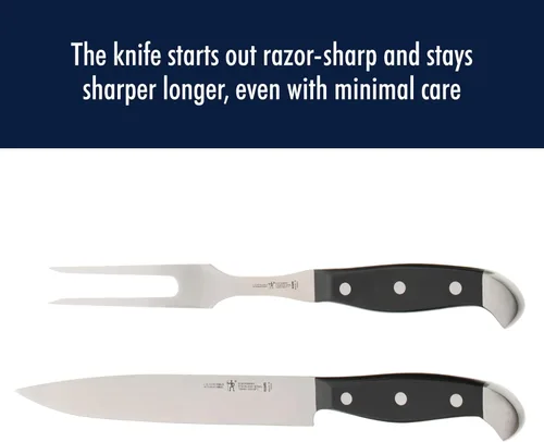 Miniatura 4 de HENCKELS Statement Razor-Sharp - Juego de tallado de 2 piezas, diseño alemán informado por más de 100 años de maestría, negro/acero inoxidable