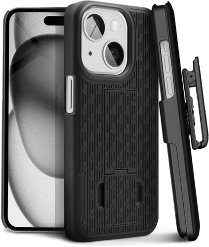 Miniatura 14 de MOTIVE Funda para iPhone 14, funda con clip para cinturón para Apple iPhone 14, funda protectora delgada y resistente a prueba de golpes con soporte