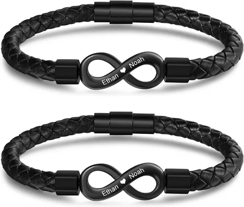 Pulseras personalizadas con el infinito para parejas, pulseras a juego con nombre personalizado para parejas, regalo romántico para el día de San