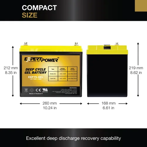 Miniatura 3 de ExpertPower Kit de energía solar de 200 W y 12 V con batería: batería de gel de 900 Wh + panel solar mono de 200 W + controlador de carga MPPT de 20