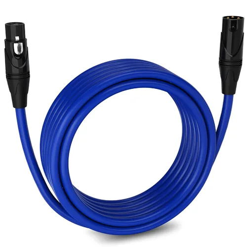 Miniatura 101 de LyxPro Cable de micrófono XLR hembra a macho de ángulo recto de 3 pines de 1.5 pies para altavoces amplificados, interfaz de audio, rendimiento