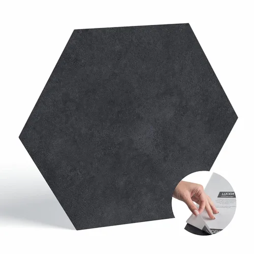 Miniatura 15 de Lucida Surfaces BaseCore HEX - Suelo hexagonal de vinilo gris, 5.75 pulgadas, autoadhesivo, texturizado, moderno, azulejos de despegar y pegar