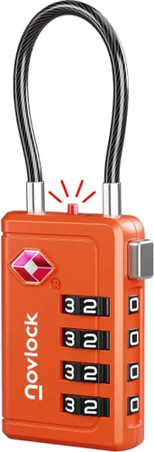 Miniatura 14 de Cerradura de equipaje aprobada por la TSA Indicador de inspección, combinación de 4 dígitos, aleación de zinc duradera para maletas, mochilas