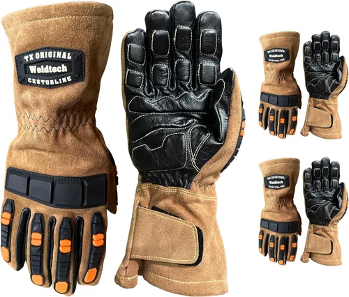 Miniatura 6 de Cestus 7027 Guantes de soldadura por impacto (1,3,12,60 pares) Palma acolchada de gel para manejo de herramientas eléctricas, amortiguación