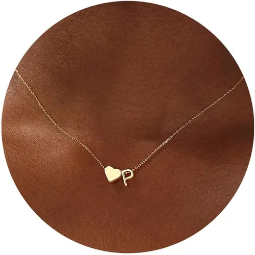 Miniatura 31 de Turandoss Mothers Day Gifts for Mom Wife - Dainty 18K Gold Plated Heart Initial A-Z Pendant Necklace Trendy Jewelry Heart Necklaces Birthday Mothers